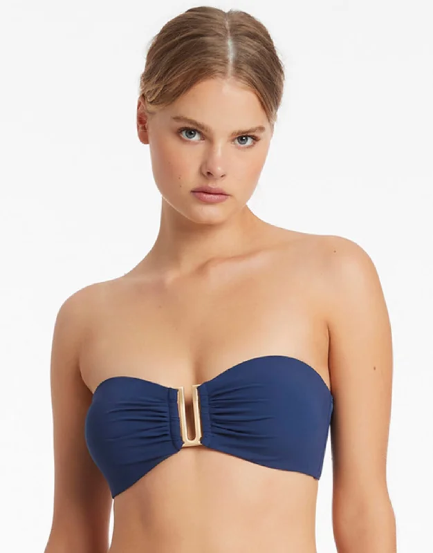 Jetset U Trim Bandeau Bikini Top - Pacific Blue