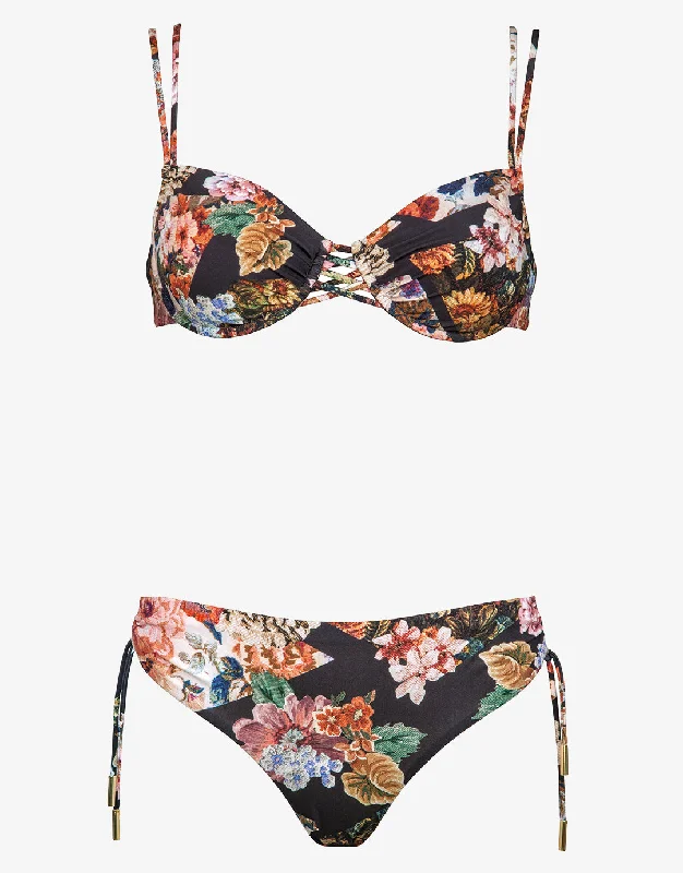 Opulence Underwired Bikini Set - Black Bloom