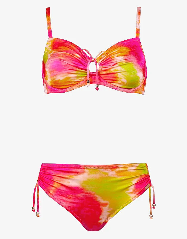 Pink Aqua Underwired Bikini Set - Pink Mix