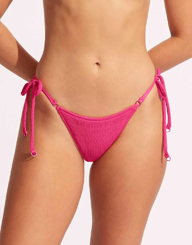 Sea Dive Tie Side Rio Bikini Pant - Fuchsia Rose