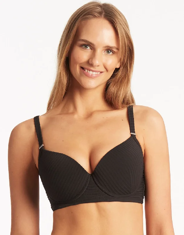 Spinnaker Moulded Underwired Bikini Top - Black