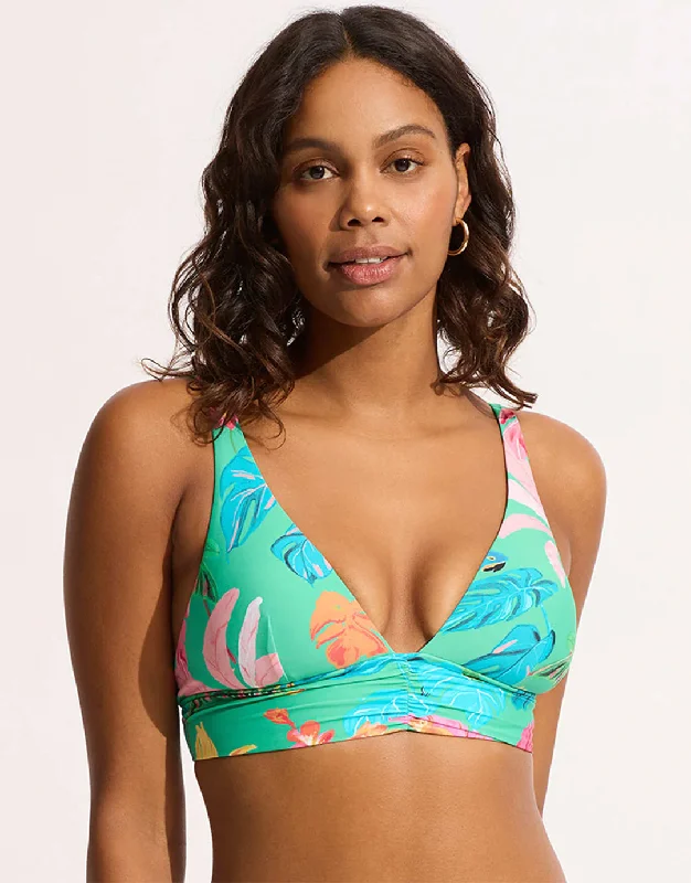 Tropica Longline Tri Bikini Top - Jade