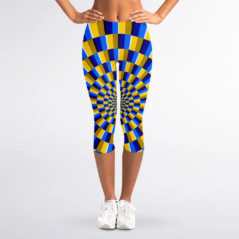 Dartboard Moving Optical Illusion Women's Capri Leggings