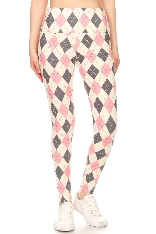 FZ Argyle Printed Knit Leggings