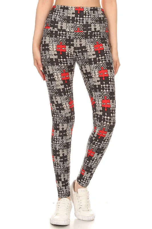 FZ Women's Puzzle Printed Knit Leggings