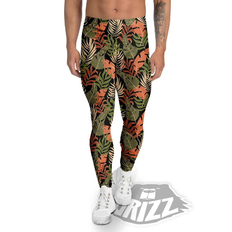 Jungle Hawaii Plants Tropical Print Pattern Men's Leggings