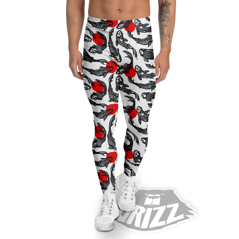 Koi Fish Carp Japanese Print Pattern Men's Leggings