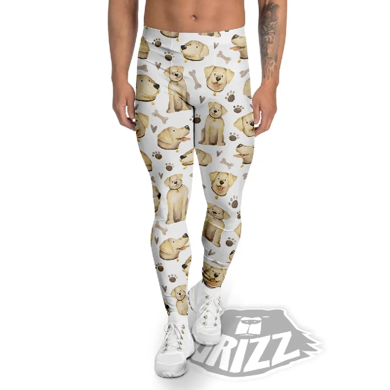 Labrador Retriever Happy Print Pattern Men's Leggings