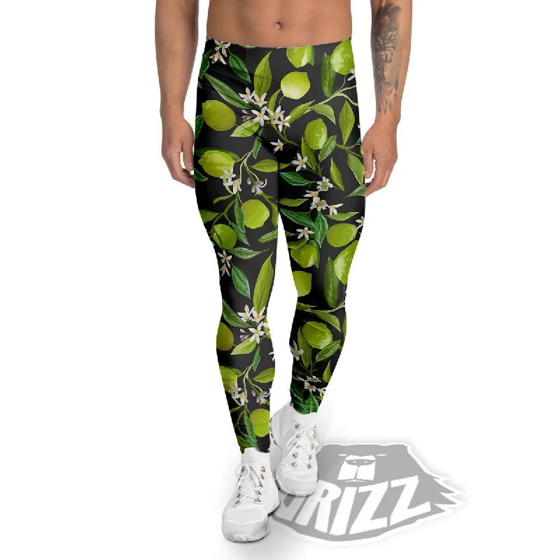 Lemon And Lime Print Pattern Men's Leggings