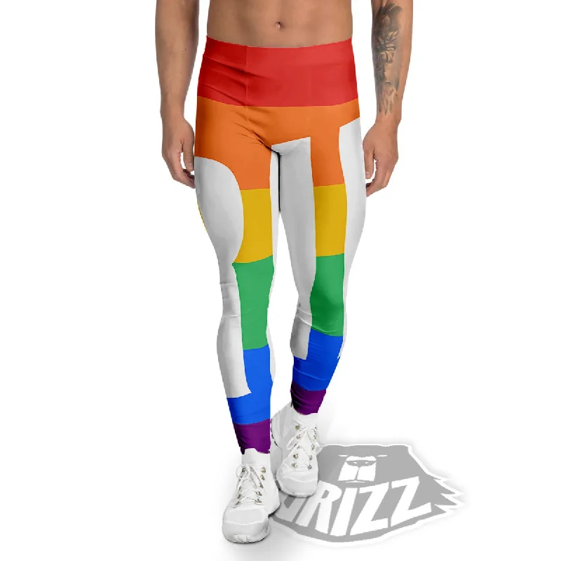 LGBT Pride Flag Pattern Print Men's Leggings