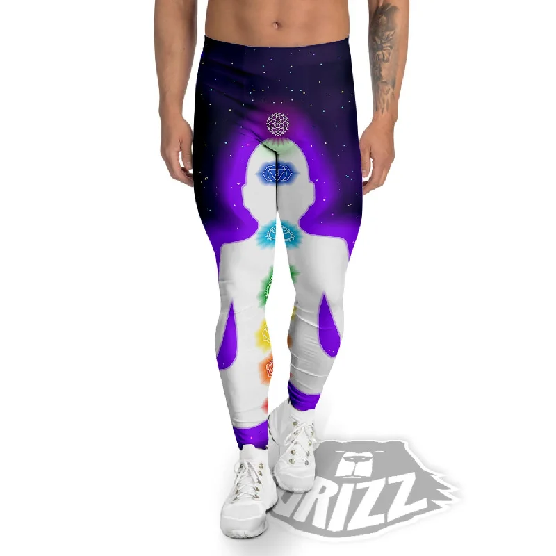 Light Of Seven Chakras Print Men's Leggings