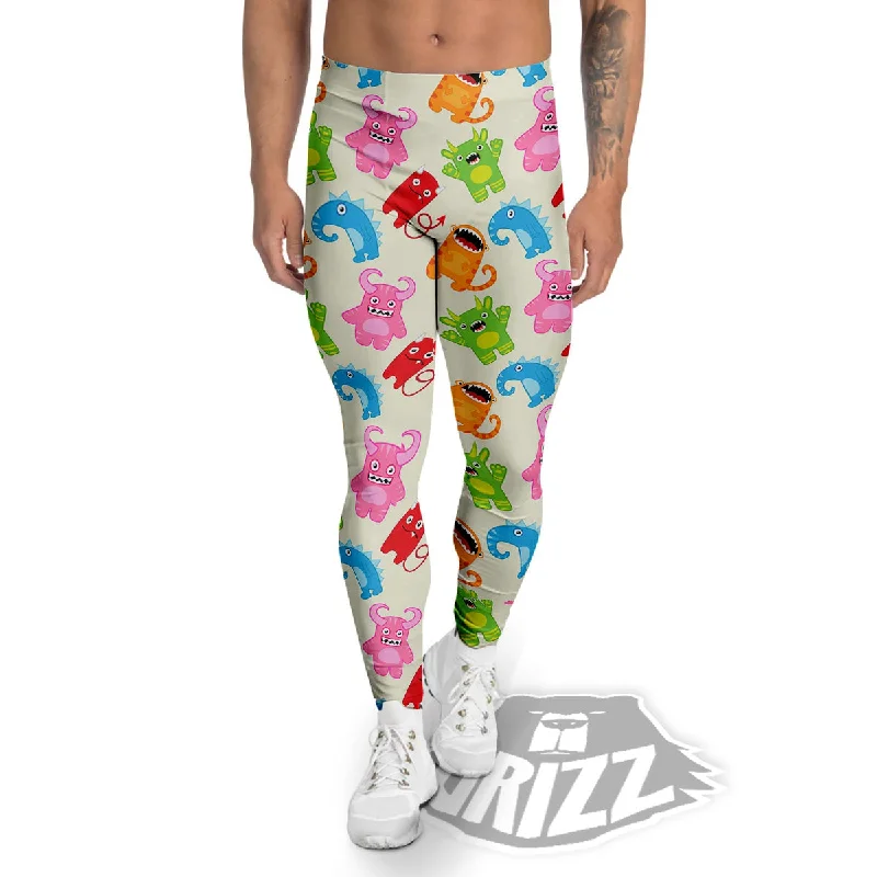 Little Monster Print Pattern Men's Leggings