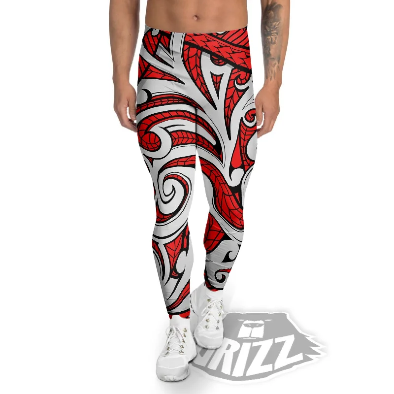 Maori Tribal Polynesian Kowhaiwhai Print Men's Leggings