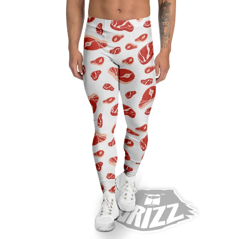 Meat Print Pattern Men's Leggings