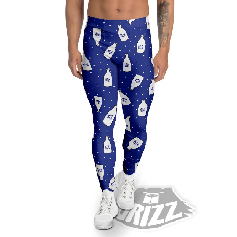 Milk Pattern Print Men's Leggings