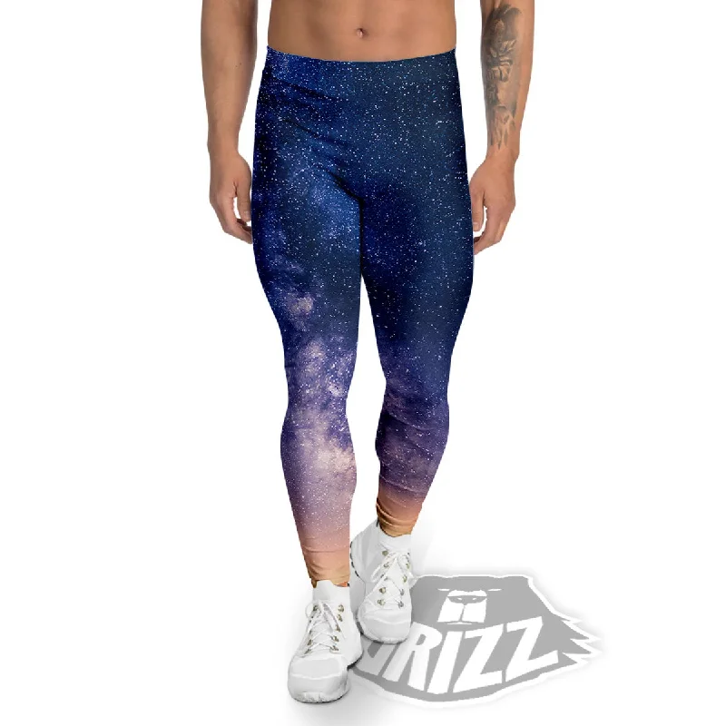 Milky Way Night Sky Print Men's Leggings