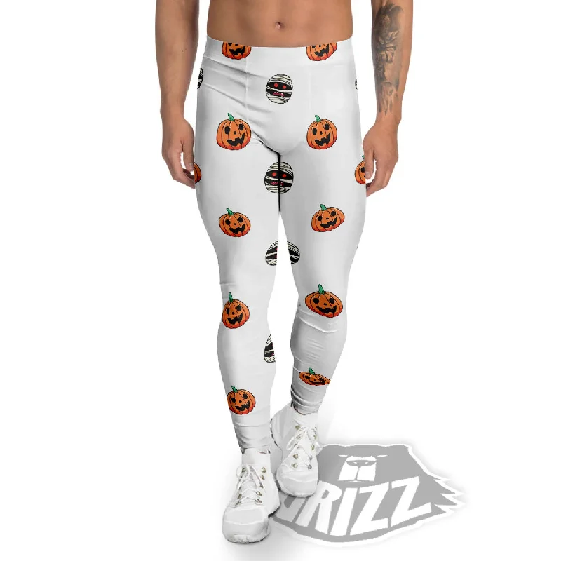 Mummy Halloween Print Pattern Men's Leggings