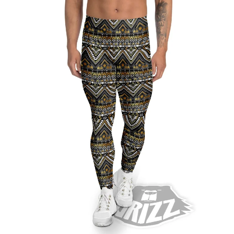 Navajo Native Tribal Print Pattern Men's Leggings