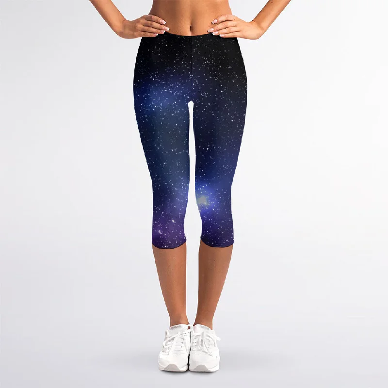 Nebula Universe Galaxy Deep Space Print Women's Capri Leggings