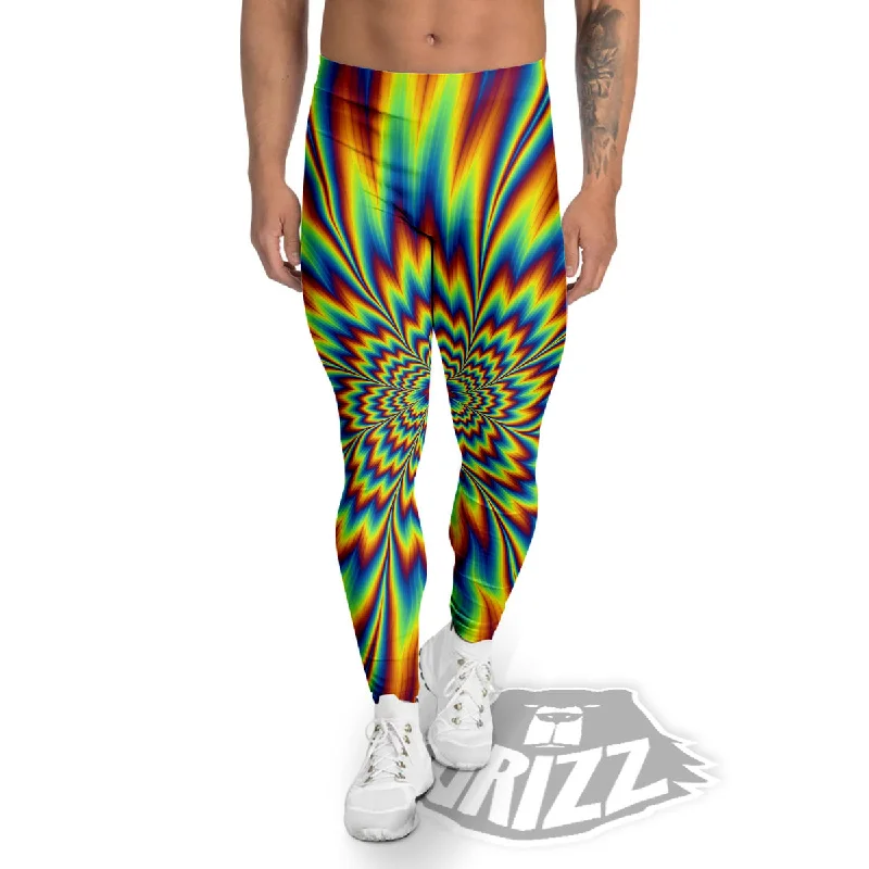 Optical Illusion Neon Psychedelic Men's Leggings