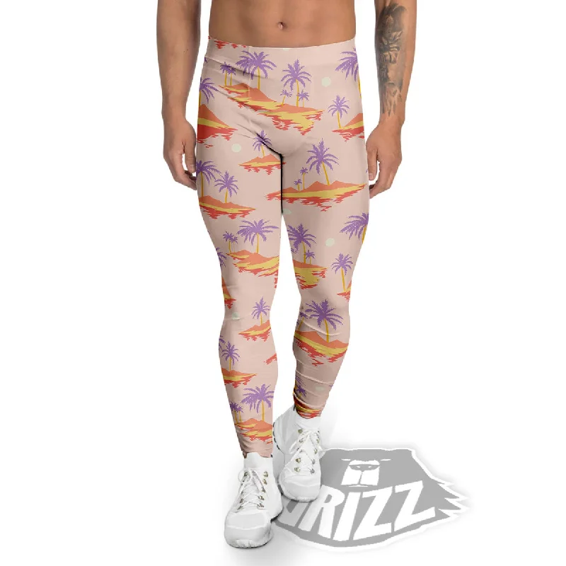 Paradise Hawaii Tropical Print Pattern Men's Leggings