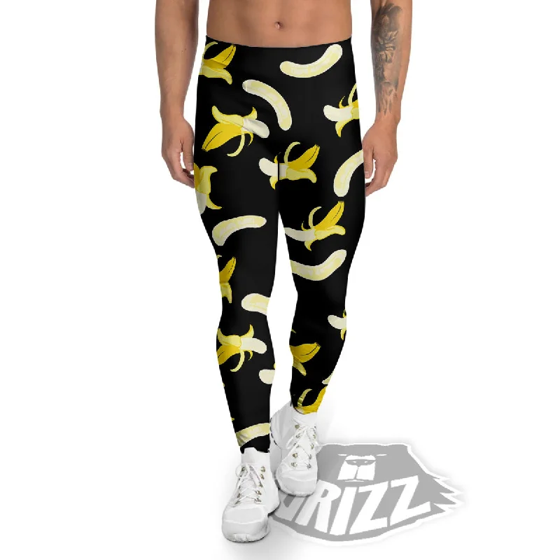 Peeled  Banana Print Pattern Men's Leggings