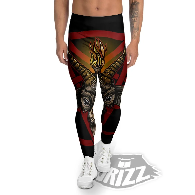 Pentagram Symbol Magic Print Men's Leggings