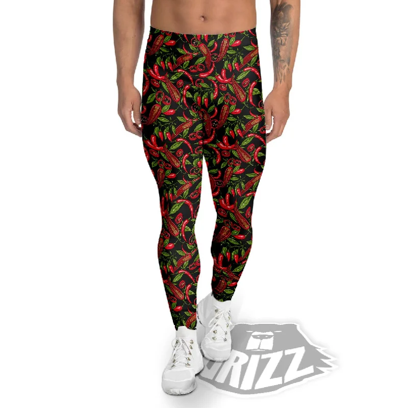 Peppers Hot Chili Print Pattern Men's Leggings