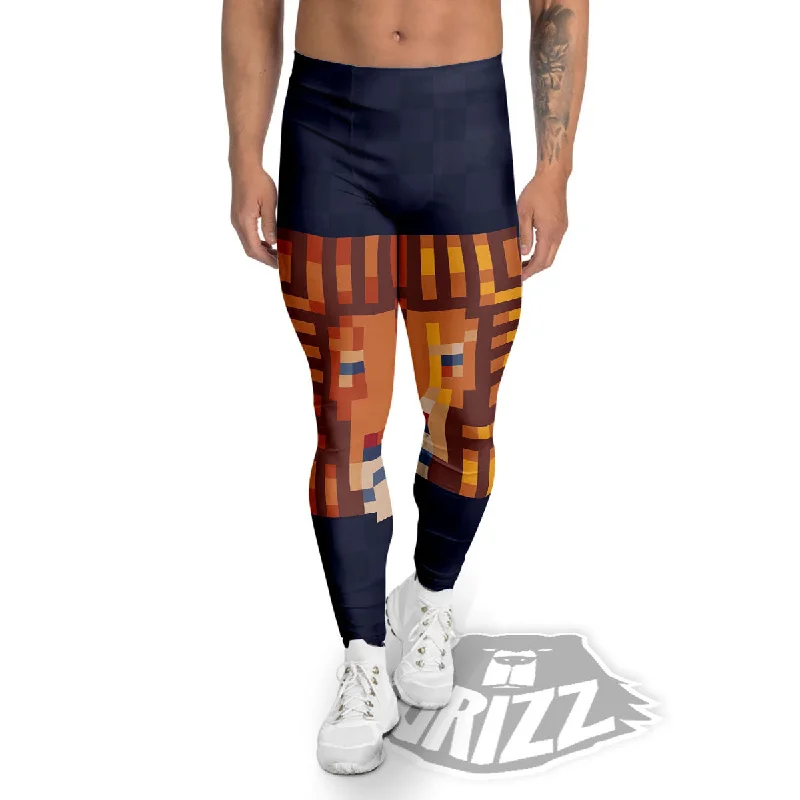 Pixel Leo Print Men's Leggings