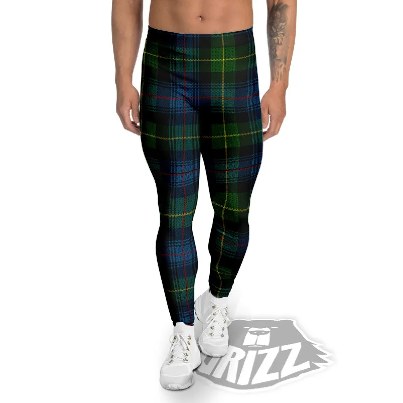 Plaid Scottish Knitted Print Men's Leggings