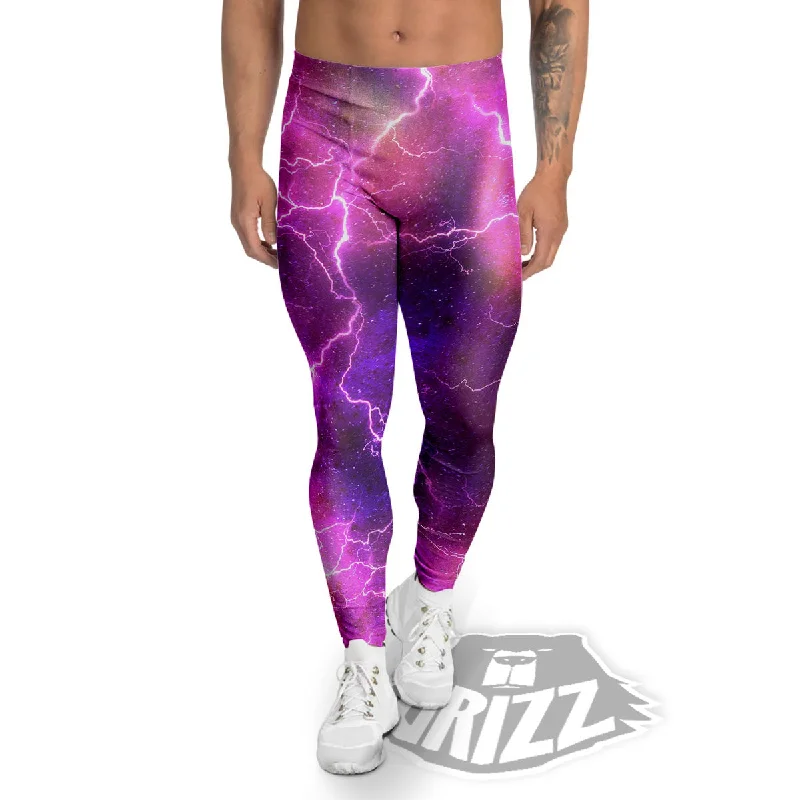 Plasma Lightning Print Men's Leggings