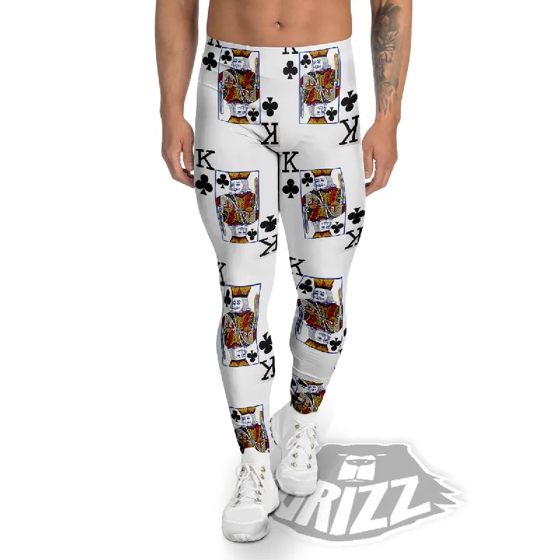 Playing Card King Of Clubs Print Pattern Men's Leggings