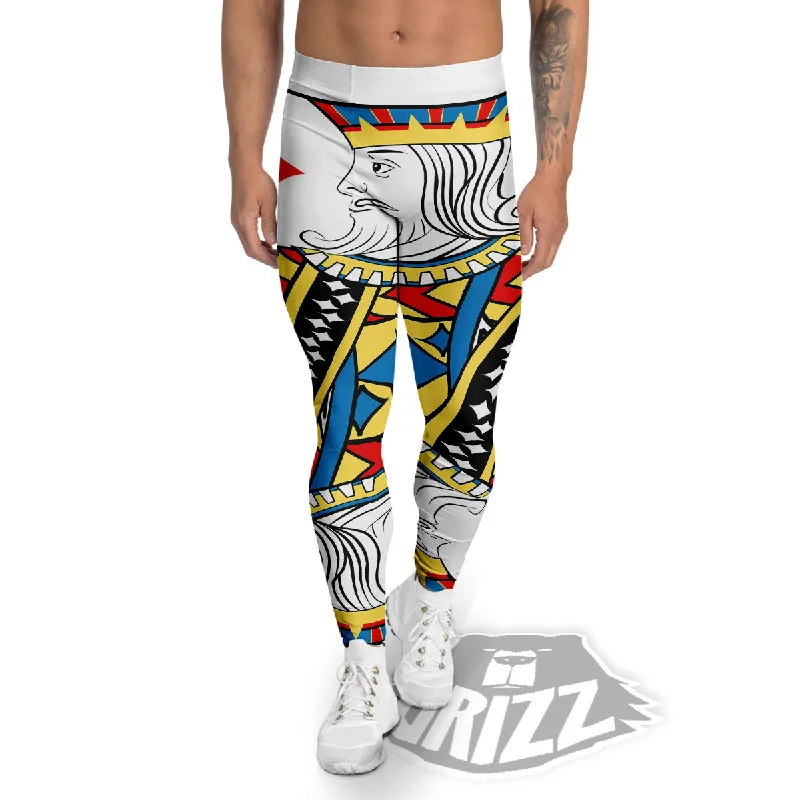 Playing Card King Of Diamonds Print Men's Leggings