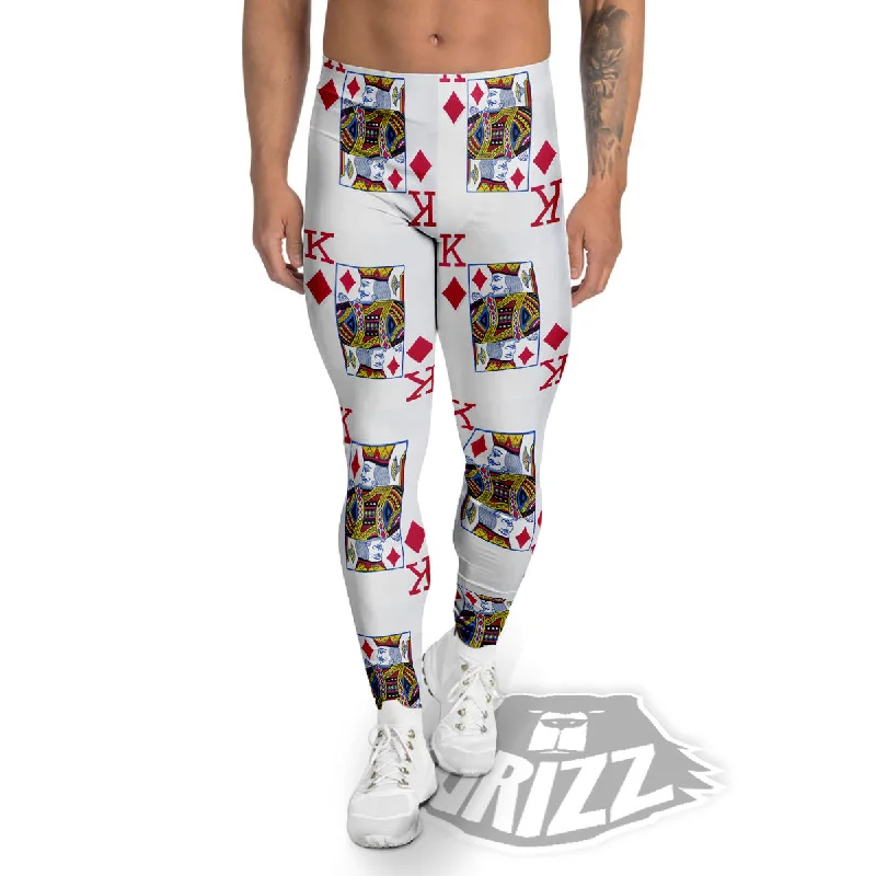 Playing Card King Of Diamonds Print Pattern Men's Leggings