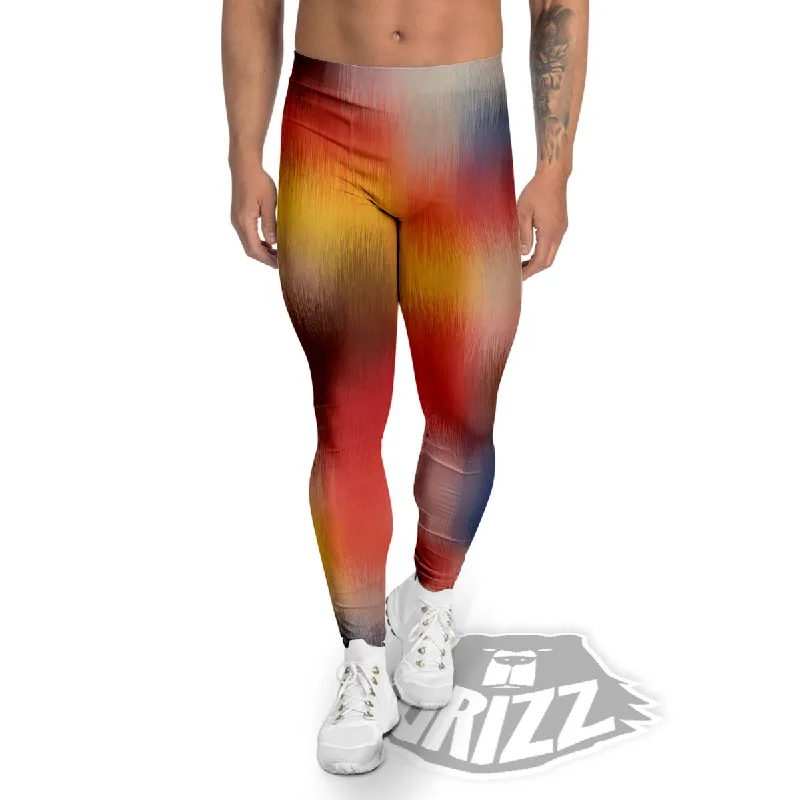 Psychedelic Multicolor Print Men's Leggings