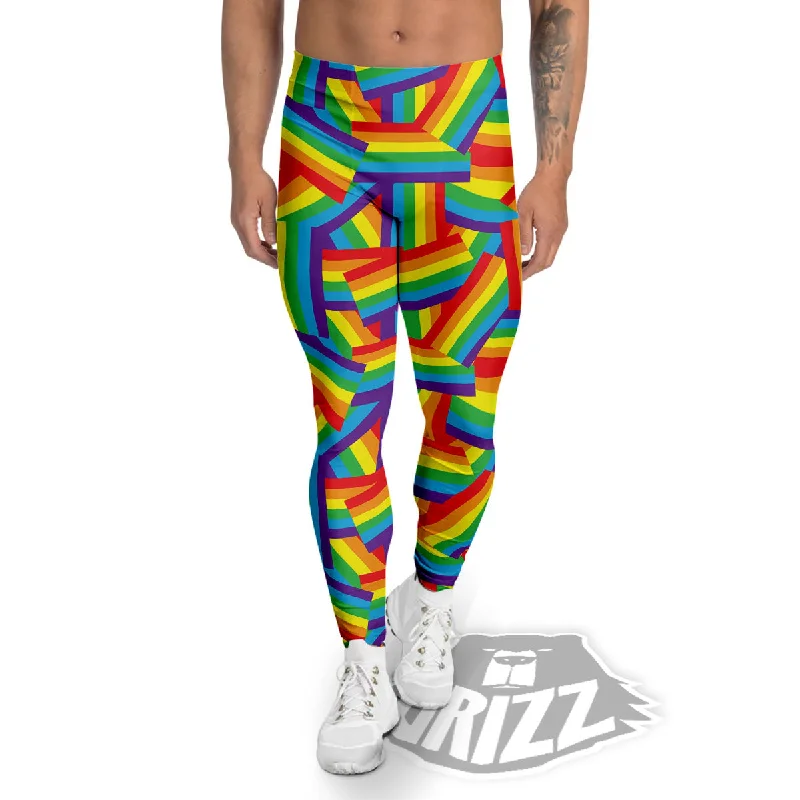 Rainbow Flag LGBT Pride Pattern Men's Leggings