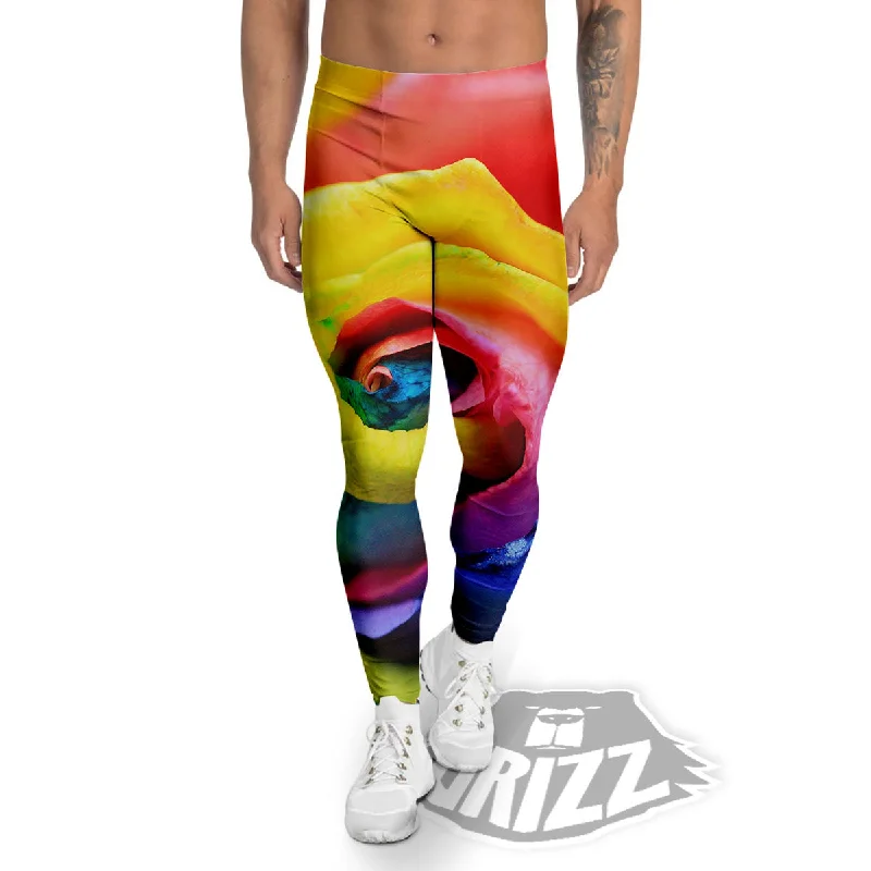 Rainbow Roses LGBT Pride Print Men's Leggings