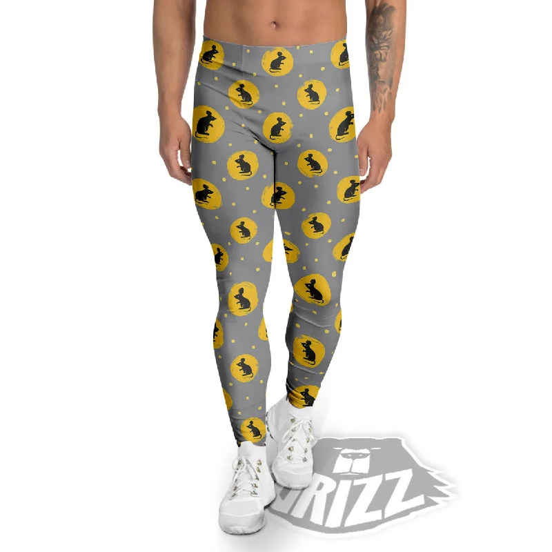 Rat Print Pattern Men's Leggings