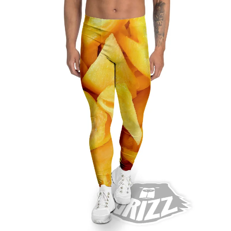 Slices Pineapple Print Men's Leggings