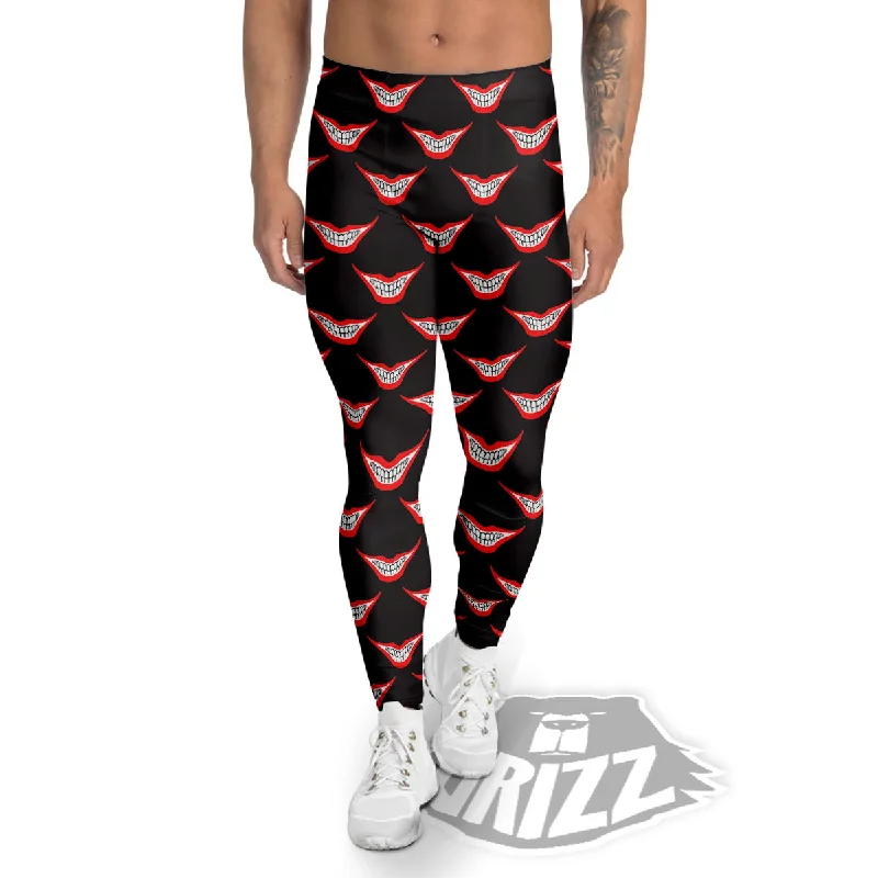 Smile Joker Print Pattern Men's Leggings