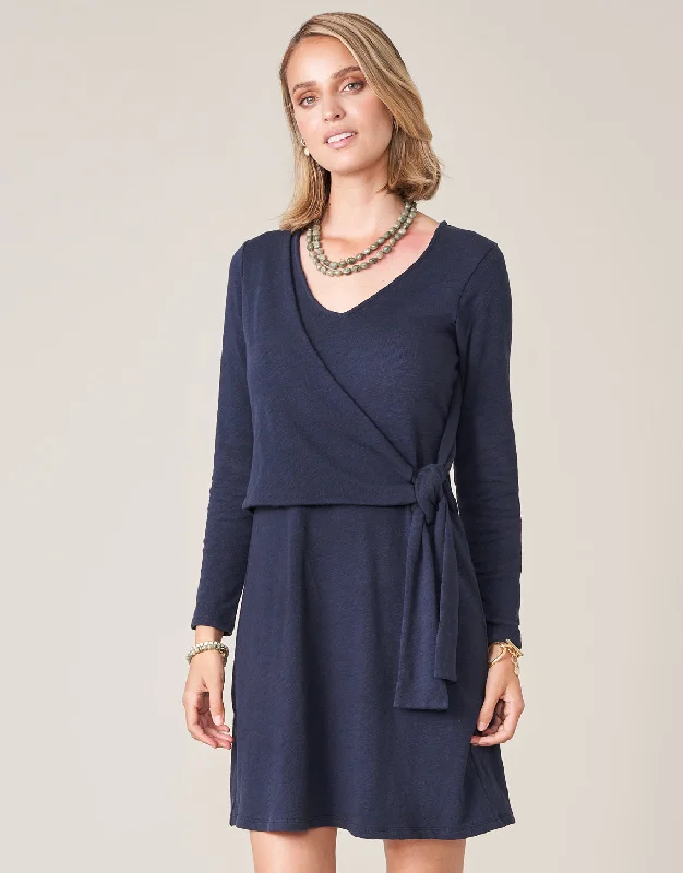 Deanna Wrap Dress Slate Blue