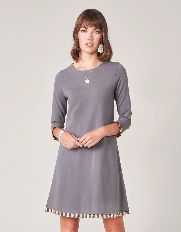 Island Fringe Dress Anchor Gray