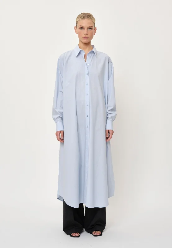 Larissa Shirt Dress - Ligth Blue Pinstripe