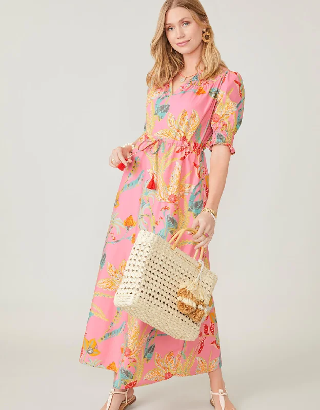 Leanne Maxi Dress Queenie Tropical Floral Pink