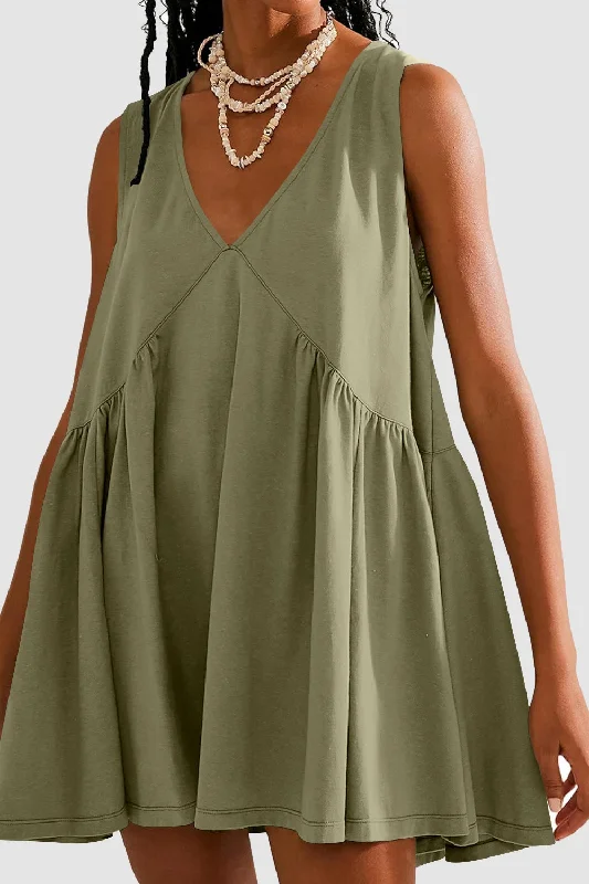 Tanner Plunge Wide Strap Mini Tank Dress