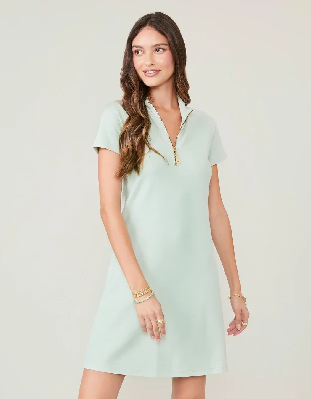 Short Sleeve Serena Pique Dress Sky Teal