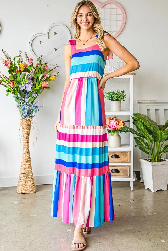 Conrad Striped Sleeveless Maxi Dress