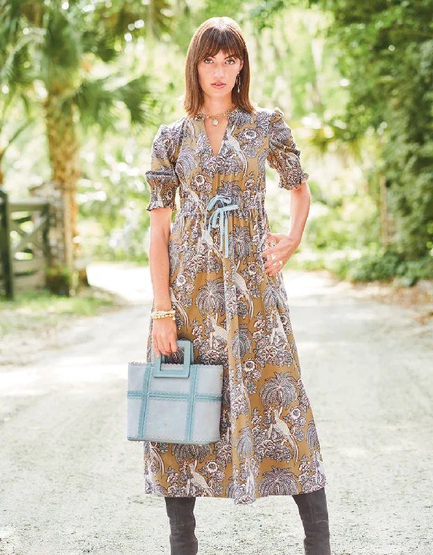 Tatum Midi Dress Maritime Forest Palms